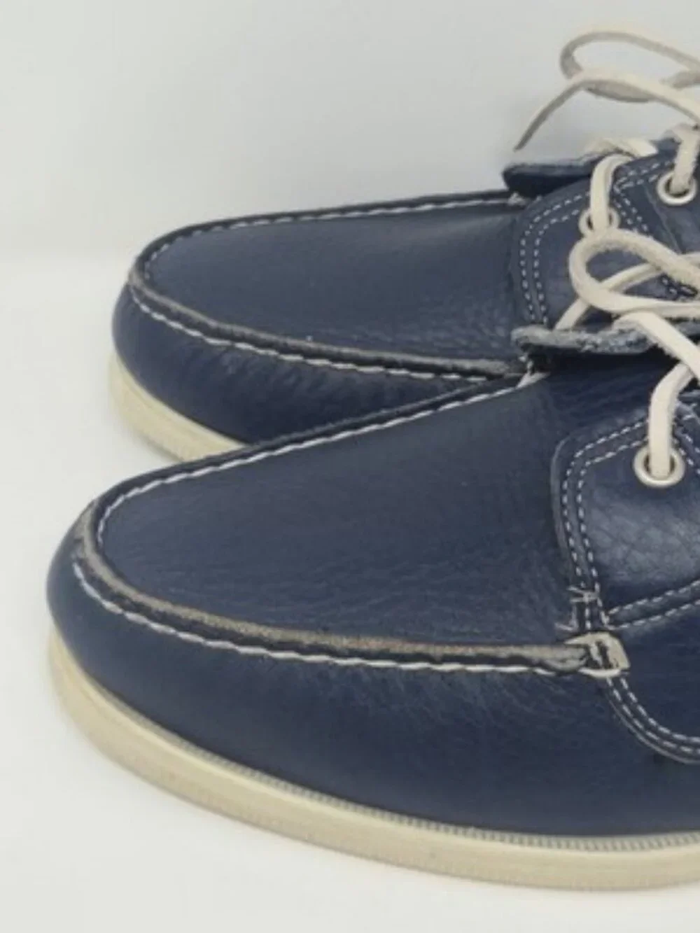 ​Vintage Dexter Boat Shoes Men's 12M Navy Leather Made in USA Heritage Casual